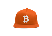 Orange White Bitcoin Logo Snapback Hat
