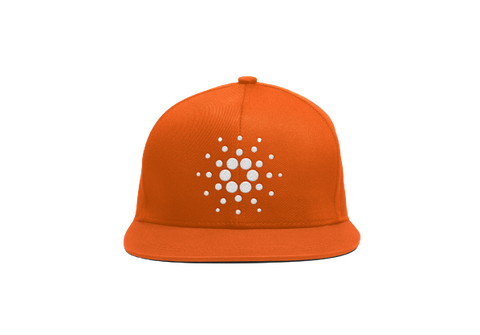 Orange White Cardano ADA Logo SnapBack Hat