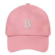 Pink Bitcoin Logo Dad Hat.
