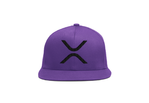 Purple Black XRP Logo Snapback Hat