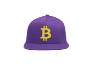 Purple Yellow Bitcoin Logo Snapback Hat