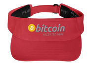 Red BTC Bitcoin Accepted Here Visor