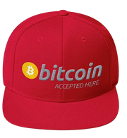 Red Bitcoin Accepted Here Snapback Hat