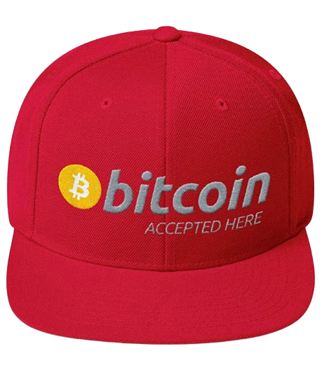 Red Bitcoin Accepted Here Snapback Hat