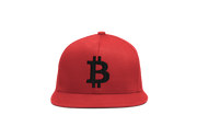 Red Black Bitcoin Logo Snapback Hat
