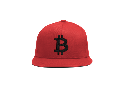 Red Black Bitcoin Logo Snapback Hat