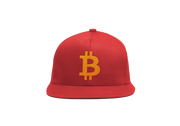 Red Orange Bitcoin Logo Snapback Hat