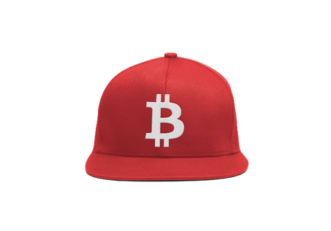 Red White Bitcoin Logo Snapback Hat