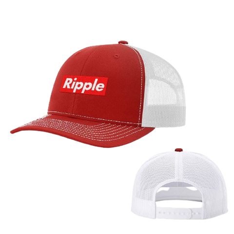 Red White Ripple Supreme Style Trucker Hat