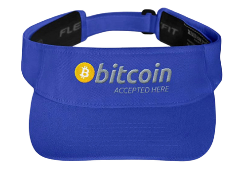 Royal Blue BTC Bitcoin Accepted Here Visor