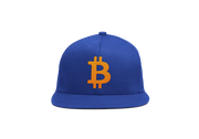 Royal BlueOrange Bitcoin Logo Snapback Hat