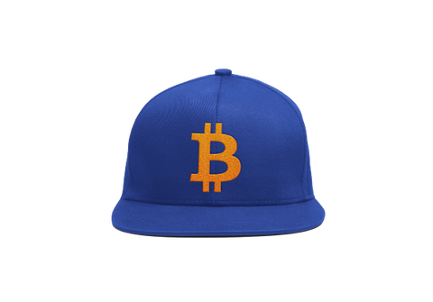 Royal BlueOrange Bitcoin Logo Snapback Hat