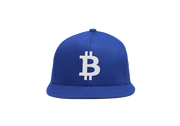 Royal Blue White Bitcoin Logo Snapback Hat