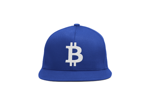 Royal Blue White Bitcoin Logo Snapback Hat