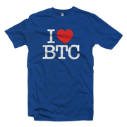 Royal Blue I love BTC Bitcoin Tee