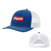 Royal Blue White Ripple Supreme Style Trucker Hat 