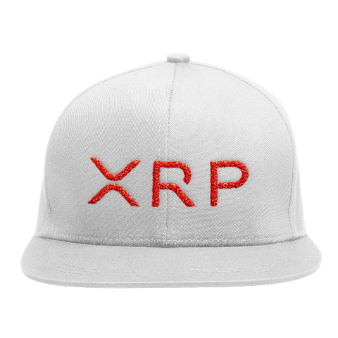 White Red XRP Snapback Hat