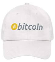 White Bitcoin Dad Hat