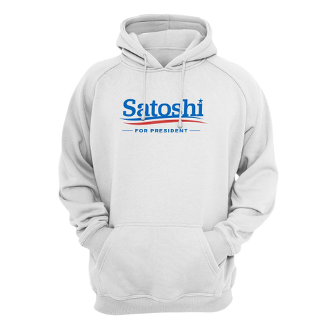 White Bitcoin Satoshi For President Hoodie