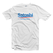 White Bitcoin Satoshi For President Tee