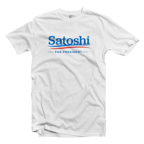 White Bitcoin Satoshi For President Tee