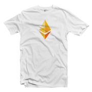 White Yellow Ethereum Logo ETh Tee