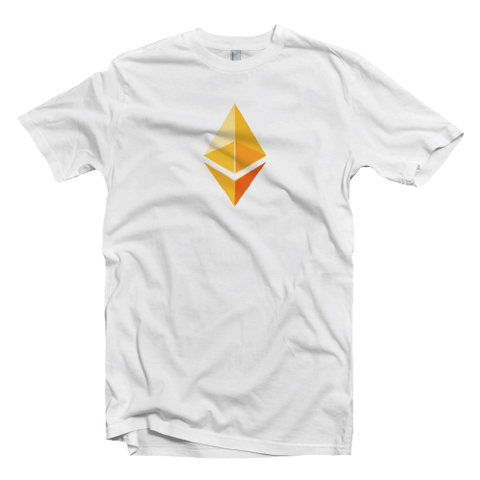 White Yellow Ethereum Logo ETh Tee