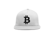 White Black Bitcoin Logo Snapback Hat