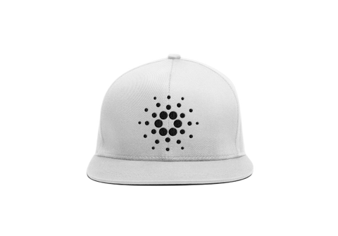 White Black Cardano ADA Logo SnapBack Hat