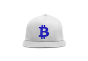 White Blue Bitcoin Logo Snapback Hat