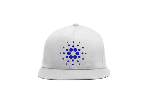 White Blue Cardano ADA Logo SnapBack Hat