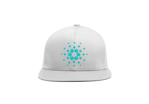 White Cyan Cardano ADA Logo SnapBack Hat