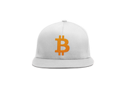 White Orange Bitcoin Logo Snapback Hat
