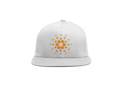 White Orange Cardano ADA Logo SnapBack Hat