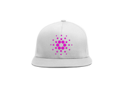 White Pink Cardano ADA Logo SnapBack Hat