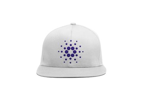 White Purple Cardano ADA Logo SnapBack Hat