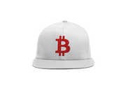 White Red Bitcoin Logo Snapback Hat