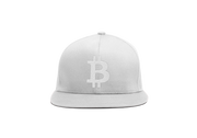 White White Bitcoin Logo Snapback Hat