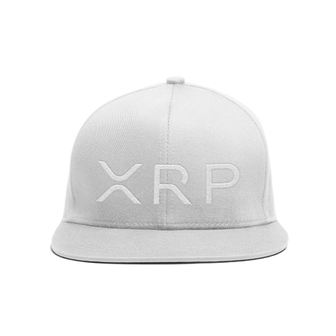 White White XRP Snapback Hat