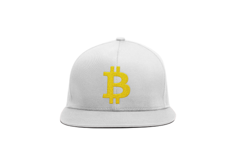 White Yellow Bitcoin Logo Snapback Hat