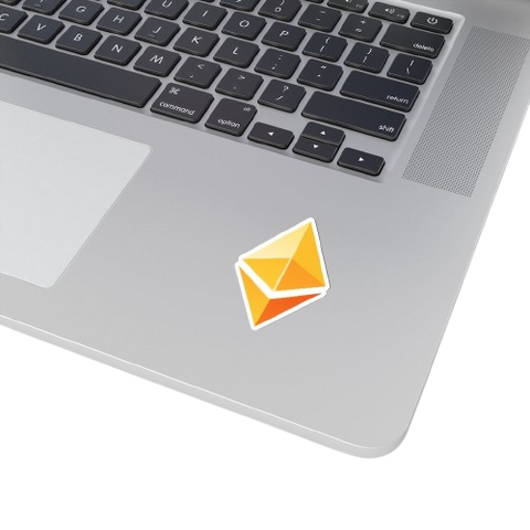 Yellow Ethereum ETH Logo Transparent Sticker on laptop
